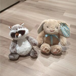 hobbly lobby rabbit and aurora raccoon stuffed animals like new baby shower
